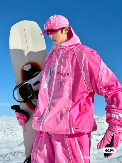 Chopchop Pink Reflective Snowboarding Suit