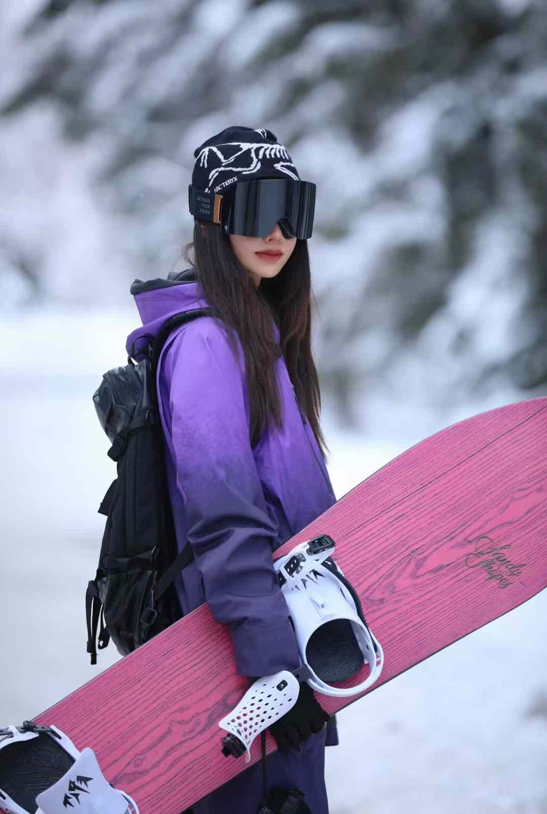 Litan Gradient Black&Purple Professional Snowboarding Jackets & Pants