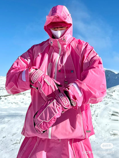 Chopchop Pink Reflective Snowboarding Suit