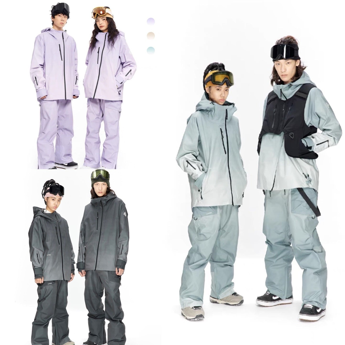 Litan Gradient Color Professional 2L Snowboarding Jacket & Pant