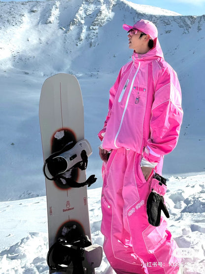 Chopchop Pink Reflective Snowboarding Suit