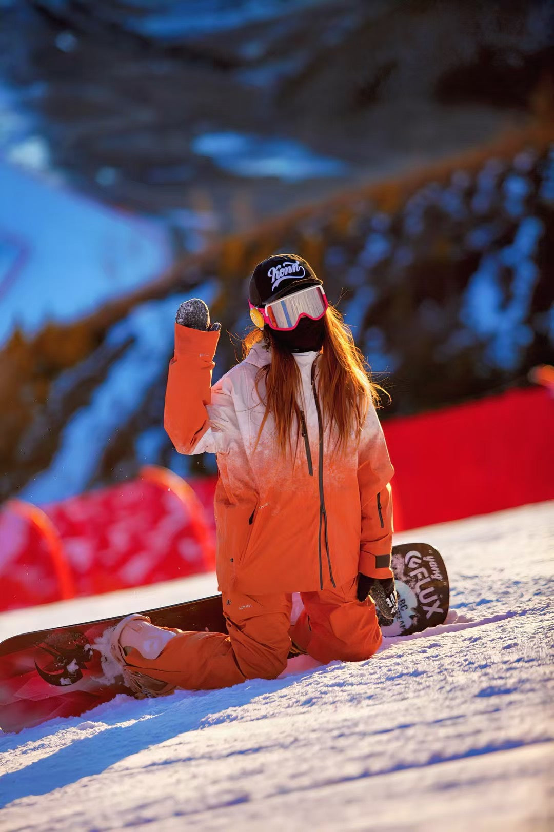 Litan Gradient Orange Professional Snowboarding Jackets & Pants