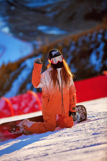 Litan Gradient Orange Professional Snowboarding Jackets & Pants