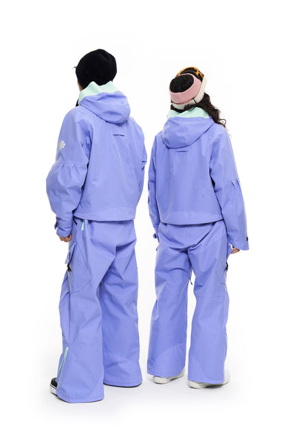 Litan Babyblue/Purple 2L Professional Snowboarding Jacket & Pants