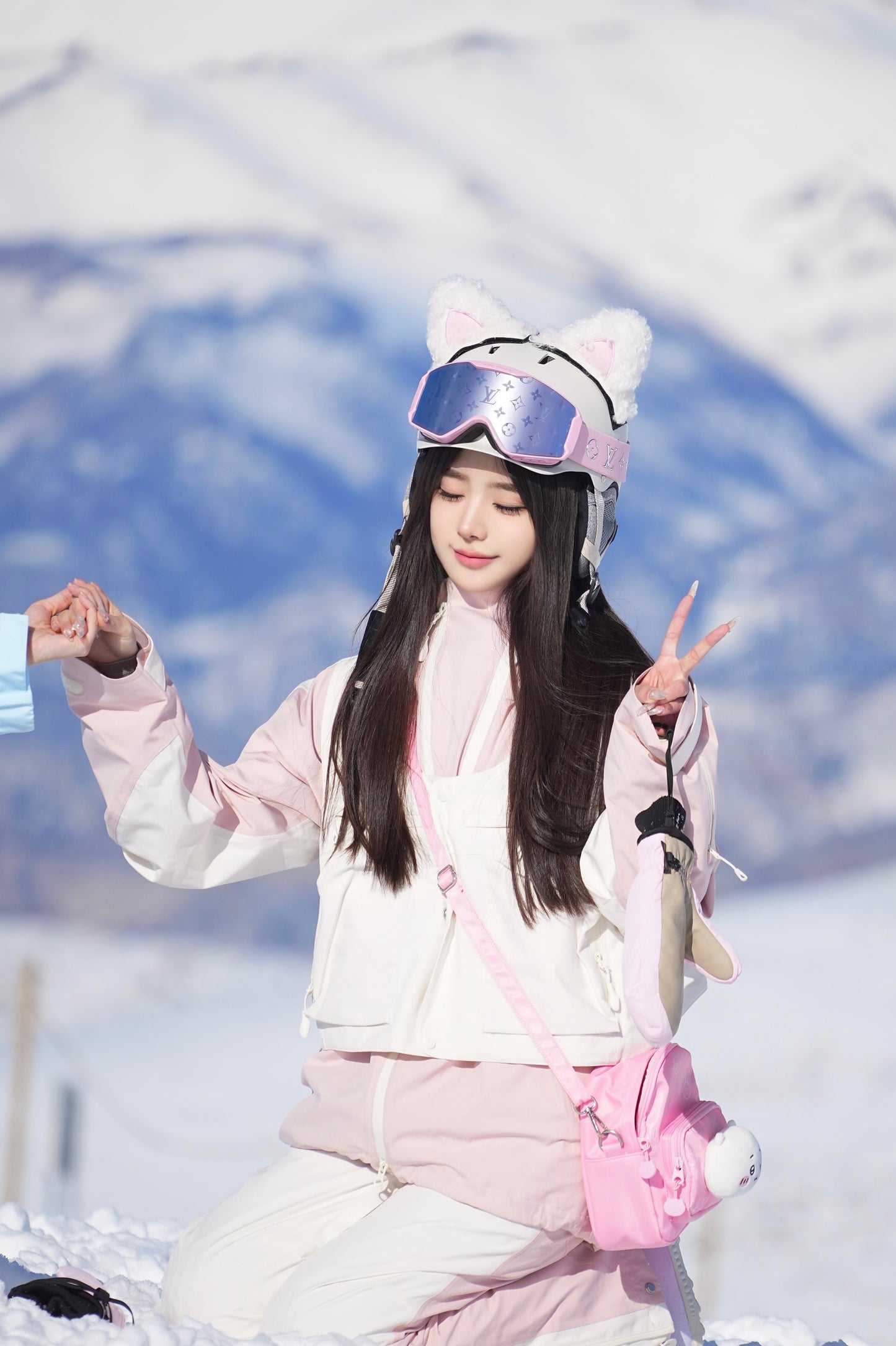 Litan Pink and White Professional 2L Snowboarding Jacket & Pant