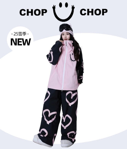 Chopchop Blackpink Heart 3L Snowboarding Jacket & Pant