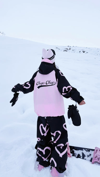 Chopchop Blackpink Heart 3L Snowboarding Jacket & Pant