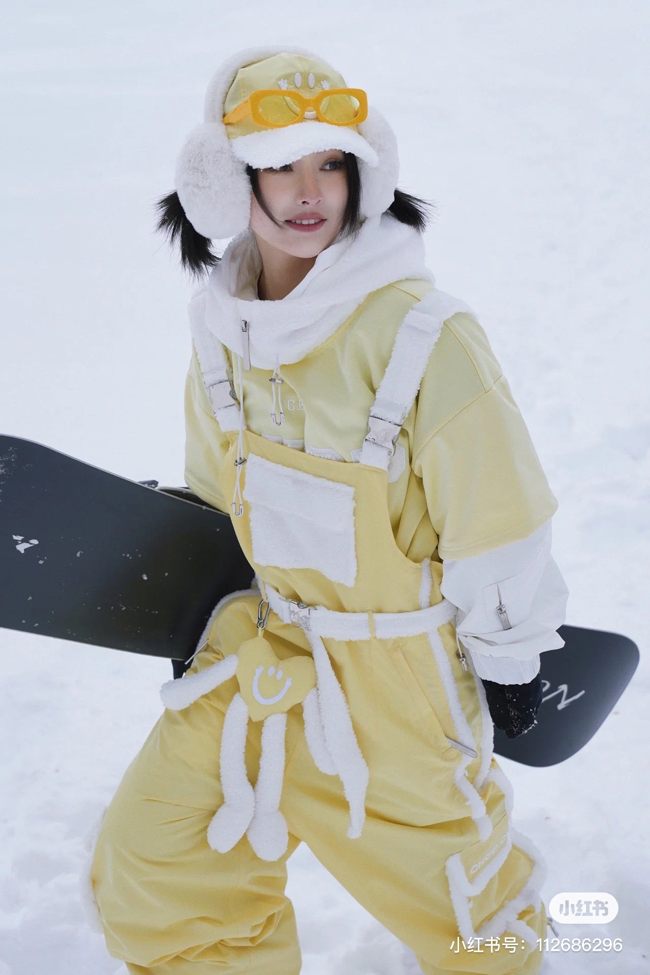 Chopchop Yello Cute Fluffy Snowboarding Bibpants & Hoodies