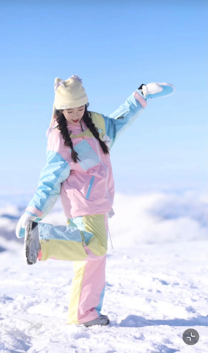 Chopchop Macaron Color Matching Snowboard Jacket & Pant