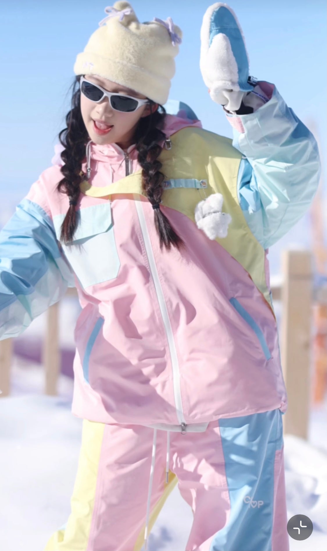 Chopchop Macaron Color Matching Snowboard Jacket & Pant