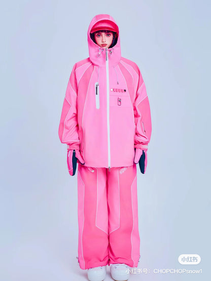 Chopchop Pink Reflective Snowboarding Suit