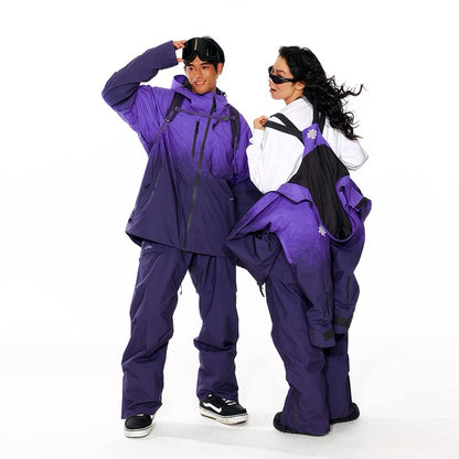 Litan Gradient Black&Purple Professional Snowboarding Jackets & Pants