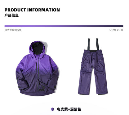 Litan Gradient Black&Purple Professional Snowboarding Jackets & Pants