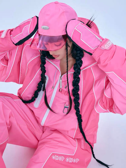 Chopchop Pink Reflective Snowboarding Suit