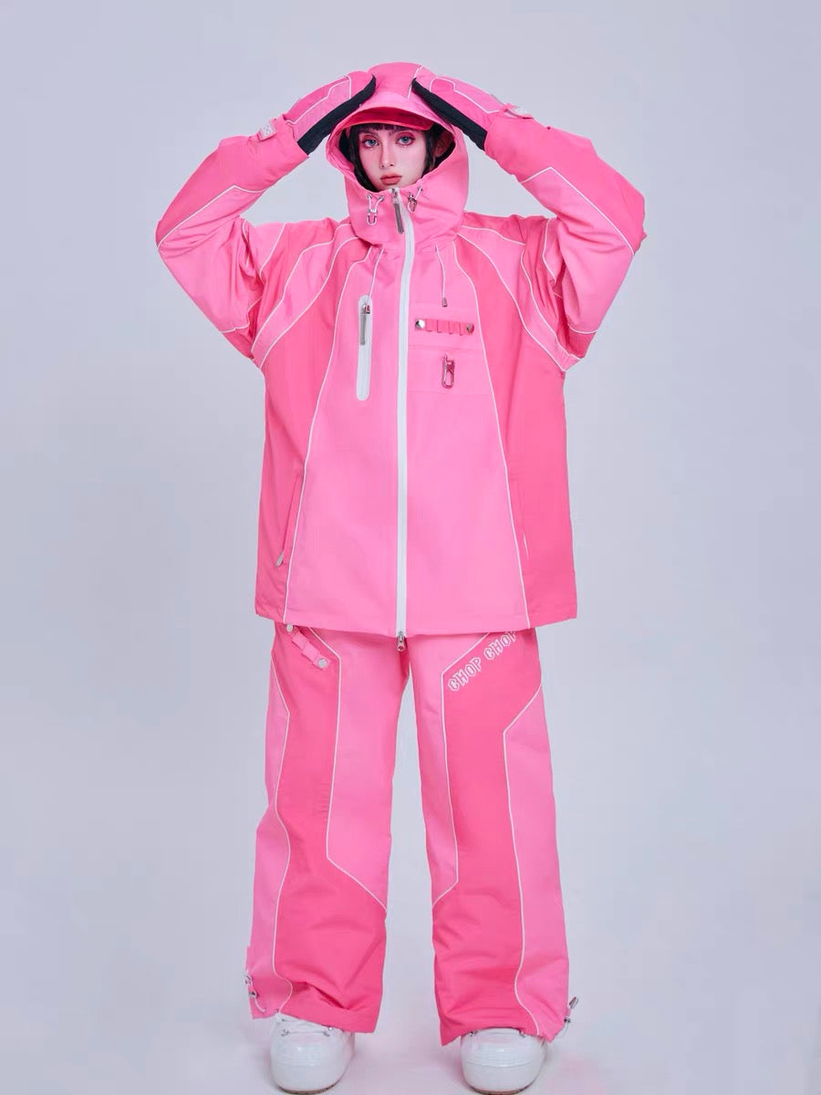 Chopchop Pink Reflective Snowboarding Suit