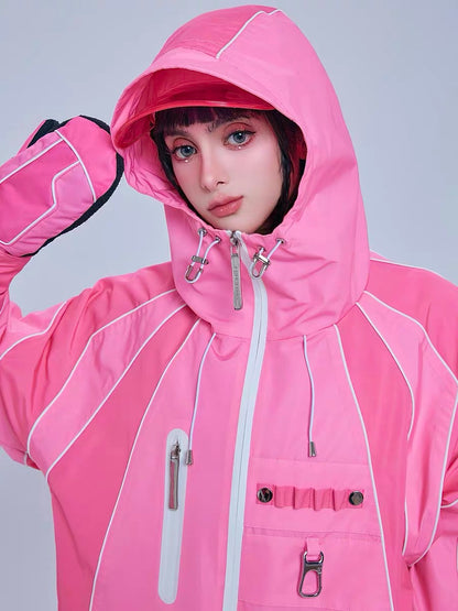 Chopchop Pink Reflective Snowboarding Suit