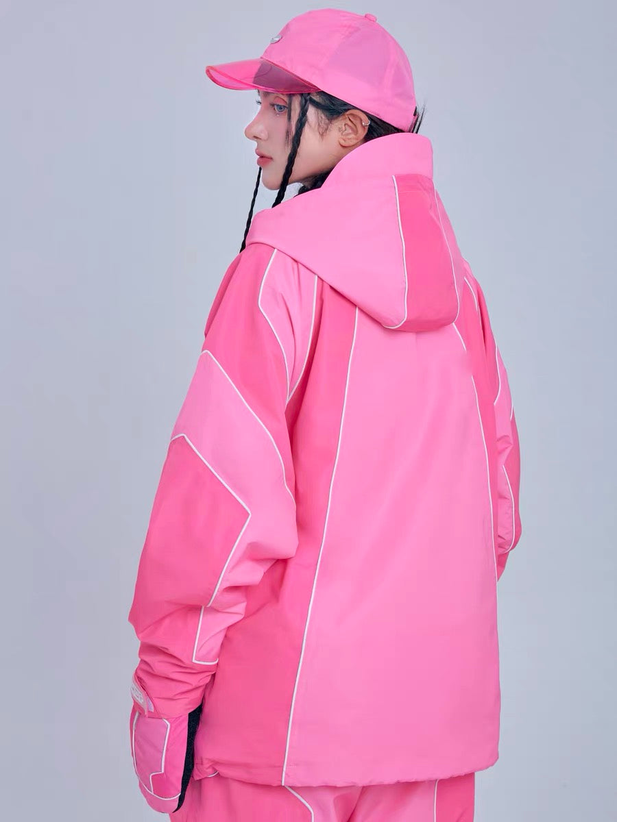 Chopchop Pink Reflective Snowboarding Suit