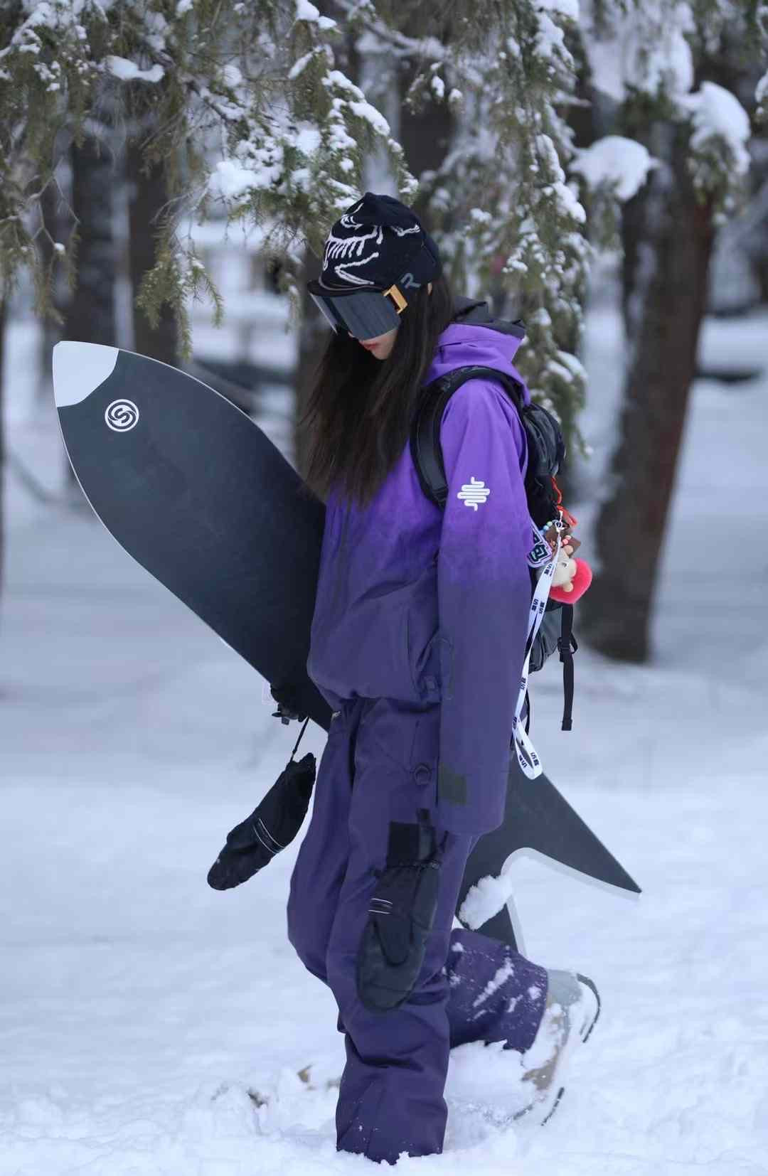 Litan Gradient Black&Purple Professional Snowboarding Jackets & Pants