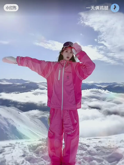 Chopchop Pink Reflective Snowboarding Suit